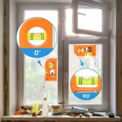 Niveau à Bulle　2pcs Petit Outil De Niveau De Poche, Niveaux à Mini-torpilles Au Niveau à Bulle Avec Porte-clés En Métal à Deux Niveaux Et Crochet Pour Carreaux -Promos Outil Virtuose Magasin 96340765 4