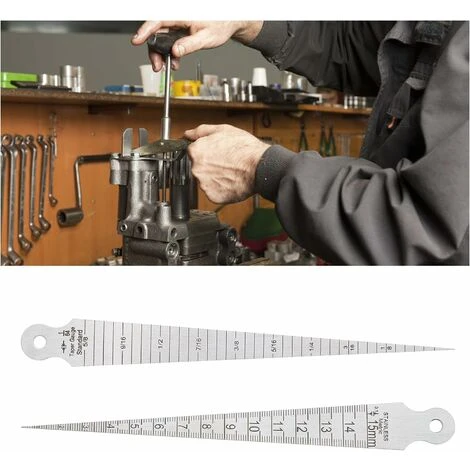 2pcs Jauge D'épaisseur De Cale Jauge D'écart Conique En Acier Inoxydable Jauge De Soudage Conique Outil De Mesure De 4 2pcs Jauge D'épaisseur De Cale Jauge D'écart Conique En Acier Inoxydable Jauge De Soudage Conique Outil De Mesure De – Image 2
