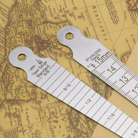 2pcs Jauge D'épaisseur De Cale Jauge D'écart Conique En Acier Inoxydable Jauge De Soudage Conique Outil De Mesure De 7 2pcs Jauge D'épaisseur De Cale Jauge D'écart Conique En Acier Inoxydable Jauge De Soudage Conique Outil De Mesure De – Image 5