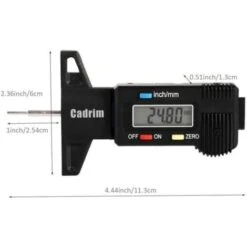 Jauge De Profondeur Numerique Caliper Jauge De Profondeur De Bande De Roulement LCD Jauge De La Bande De Roulement Du Pneu,motos Ou Camions 0-25,4 Mm，Couleur Argent -Promos Outil Virtuose Magasin 96715389 3