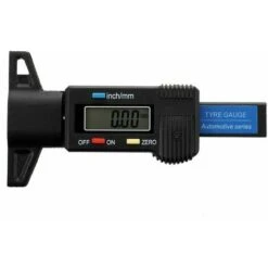Jauge De Profondeur Numerique Caliper Jauge De Profondeur De Bande De Roulement LCD Jauge De La Bande De Roulement Du Pneu,motos Ou Camions 0-25,4 Mm，Noir