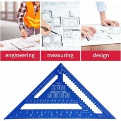 Promotion Equerre Menuisier MULTI FONCTIONS 180 Mm Metal Aluminium Regle Équerre Trusquin Guide Raporteur Angle 45 90 Degres Outillage Charpentier Outil Traçage Guidage Menuiserie Bois - Bleu -Promos Outil Virtuose Magasin 97057452 3