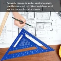 Promotion Equerre Menuisier MULTI FONCTIONS 180 Mm Metal Aluminium Regle Équerre Trusquin Guide Raporteur Angle 45 90 Degres Outillage Charpentier Outil Traçage Guidage Menuiserie Bois - Bleu -Promos Outil Virtuose Magasin 97057452 4