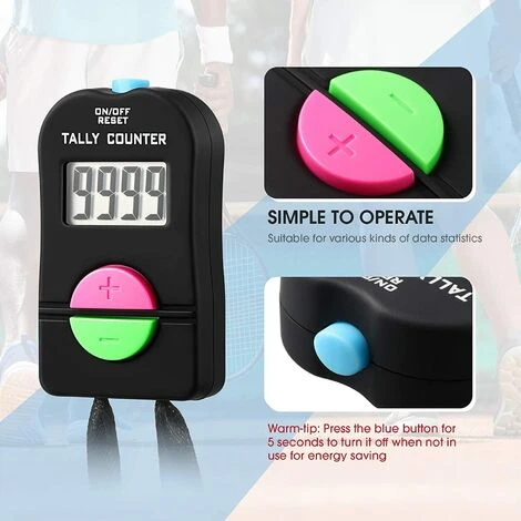 Compteur Numérique à Main Clicker Électronique Manuel Plus Et Moins Compteur De Clic Numérique Portable Avec Cordon Pour Sports Golf 4 Compteur Numérique à Main Clicker Électronique Manuel Plus Et Moins Compteur De Clic Numérique Portable Avec Cordon Pour Sports Golf – Image 2