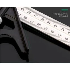 Équerre Combinée 300 Mm - Métrique - Équerre Universelle Et Précise En Métal Avec Butée Et Outil De Traçage - Outil De Mesure Professionnel Haut De Gamme (1 Paquet) -Promos Outil Virtuose Magasin 97199747 4