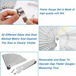 Jauge D'épaisseur, Jeu De Cales D'épaisseur, 32 Lames En De Marquage Métrique/impérial, Pour La Mesure De L'espace Libre Largeur/Épaisseur Tailles -Promos Outil Virtuose Magasin 97503423 3