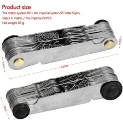 Outil Jauge De Filetage Inox, Jauge à Vis Avec 52 Lames Centre Gage Jauge à Pas 55 ° Et 60 ° (Métrique + Impérial) -Promos Outil Virtuose Magasin 97503657 4