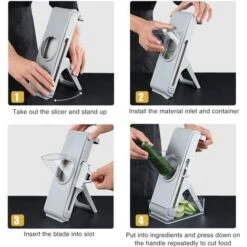 Mandoline Trancheuse Pour Cuisine Et Hachoir à Légumes, épaisseur Réglable Sans Danger Julienne Et Trancheuse Alimentaire, Trancheuse à Légumes Pour Fruits/pommes De Terre/concombre/oignon/viande Avec -Promos Outil Virtuose Magasin 97560264 4