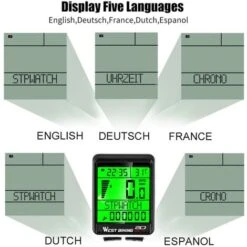 Compteur De Vélo Compteur Kilométrique Sans Fil Étanche Grand écran LCD 5 Options De Langue Compteur De Cycle Multifonction -Promos Outil Virtuose Magasin 97562435 5