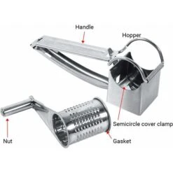 Rape à Fromage Polyvalente, Rape à Fromage En Acier Inoxydable Avec Tambours à Main En Acier Inoxydable, Rape à Spaetzle Pour Mozzerella, Légumes Et Plus, Design Ergonomique -Promos Outil Virtuose Magasin 97631401 2