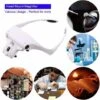 Lunettes Loupe Avec 2 Lumières LED, Frontale Grossissantes Casque Loupe Mains Libres Pour Couture, Lecture Réparations, Bijoux, Montres Et Artisanat, 5 Lentilles Détachables (1.0X-3.5X) -Promos Outil Virtuose Magasin 97639700 1