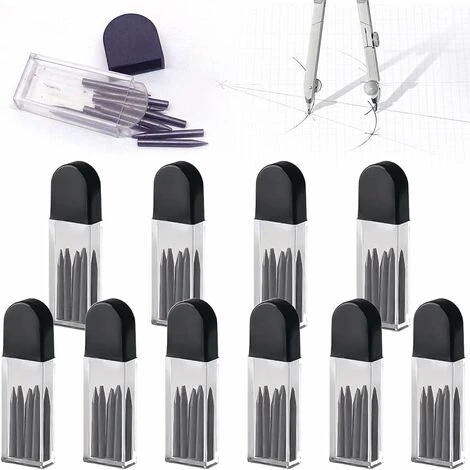 Mine De Compas, Recharge Pour Compas, 100 Pièce Recharges De Mine Pour Compas, 2mm Recharge Boussole, Mine Compas Professionnel, Mines De Rechange Pour Compas 2B H619 3 Mine De Compas, Recharge Pour Compas, 100 Pièce Recharges De Mine Pour Compas, 2mm Recharge Boussole, Mine Compas Professionnel, Mines De Rechange Pour Compas 2B H619