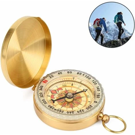 Compass Outdoor, Portable Boussole De Poche En Laiton Boussole Classique Montre De Poche Boussole De Marche Imperméable à Rabat Avec Chiffres Lumineux Pour Camping, Randonnée, Chasse Et Activités De P 3 Compass Outdoor, Portable Boussole De Poche En Laiton Boussole Classique Montre De Poche Boussole De Marche Imperméable à Rabat Avec Chiffres Lumineux Pour Camping, Randonnée, Chasse Et Activités De P