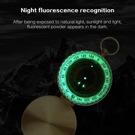 Compass Outdoor, Portable Boussole De Poche En Laiton Boussole Classique Montre De Poche Boussole De Marche Imperméable à Rabat Avec Chiffres Lumineux Pour Camping, Randonnée, Chasse Et Activités De P 6 Compass Outdoor, Portable Boussole De Poche En Laiton Boussole Classique Montre De Poche Boussole De Marche Imperméable à Rabat Avec Chiffres Lumineux Pour Camping, Randonnée, Chasse Et Activités De P – Image 4