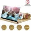 Écran Grossissant De Téléphone Portable, Projecteur Pliable De Loupe De 12 "Écran 3D Support De Téléphone En Bois Zooms Stand Loupe Pour Tous Les Modes De Smartphone (jaune Clair) -Promos Outil Virtuose Magasin 98442729 1