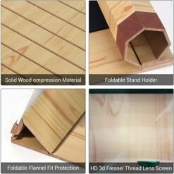 Écran Grossissant De Téléphone Portable, Projecteur Pliable De Loupe De 12 "Écran 3D Support De Téléphone En Bois Zooms Stand Loupe Pour Tous Les Modes De Smartphone (jaune Clair) -Promos Outil Virtuose Magasin 98442729 3