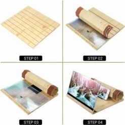 Écran Grossissant De Téléphone Portable, Projecteur Pliable De Loupe De 12 "Écran 3D Support De Téléphone En Bois Zooms Stand Loupe Pour Tous Les Modes De Smartphone (jaune Clair) -Promos Outil Virtuose Magasin 98442729 4