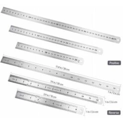 Rare Règle En Acier Inoxydable Dessin Technique Inversé 3 20cm 30cm 40cm -Promos Outil Virtuose Magasin 98596567 5