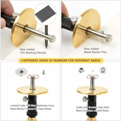 Roue Trusquin Plus Avec Fonction Micro Réglage (Noir) 4 Roue Trusquin Plus Avec Fonction Micro Réglage (Noir) – Image 2