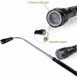 Outil De Préhension Magnétique, 1.5/20lb Outil De Ramassage Aimanté Et Miroir D'Inspection Carré/Rond, Avec LED Et Poignée Télescopique Pivoter à 360° (5Pcs) 9 Outil De Préhension Magnétique, 1.5/20lb Outil De Ramassage Aimanté Et Miroir D'Inspection Carré/Rond, Avec LED Et Poignée Télescopique Pivoter à 360° (5Pcs) -Promos Outil Virtuose Magasin 98864417 3