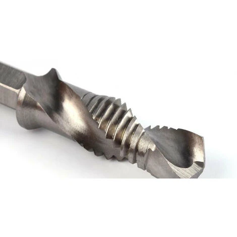 6pcs Foret Combo HSS Tige Hexagonale M3-M10 Filetage Taraud Argent 6 6pcs Foret Combo HSS Tige Hexagonale M3-M10 Filetage Taraud Argent – Image 4