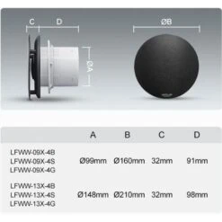 Hotte De Salle De Bains 100 Mm, Ventilateur Temporisé Pour Salles De Bains, Cuisines, Balcons Et Garages, Hotte Silencieuse, Ronde, (4" / Plaque D'aluminium Argentée) 9 Hotte De Salle De Bains 100 Mm, Ventilateur Temporisé Pour Salles De Bains, Cuisines, Balcons Et Garages, Hotte Silencieuse, Ronde, (4" / Plaque D'aluminium Argentée) -Promos Outil Virtuose Magasin 99598570 3
